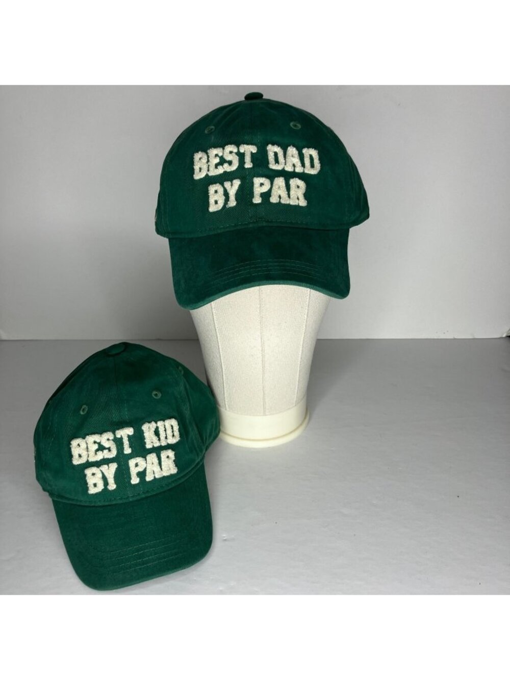 Best Dad By Par Men's and Kid Green Golf Baseball Hat Cap Lot Fathers Day